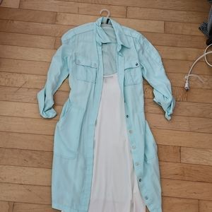 Teal button up dress